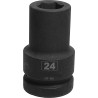 RS PRO 24 mm Deep Impact Socket 1 in Drive Chrome Molybdenum Steel Blackened Finish 137-0933