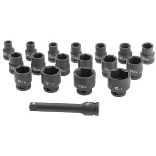 RS PRO 18-Piece 1/2 in Hexagon Impact Socket Set Chrome Molybdenum Steel Chrome Finish 10 to 32 mm 137-0908
