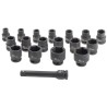 RS PRO 18-Piece 1/2 in Hexagon Impact Socket Set Chrome Molybdenum Steel Chrome Finish 10 to 32 mm 137-0908