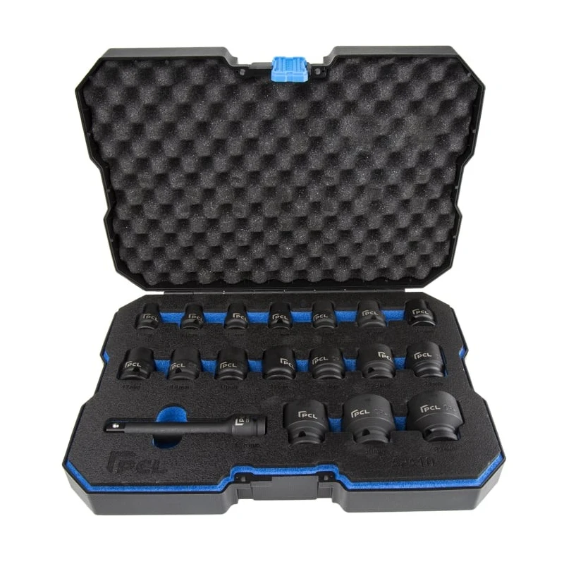 RS PRO 18-Piece 1/2 in Hexagon Impact Socket Set Chrome Molybdenum Steel Chrome Finish 10 to 32 mm 137-0908