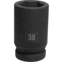 RS PRO 38 mm Deep Impact Socket 1 in Square Drive Chrome Molybdenum Steel Blackened Finish 137-0943