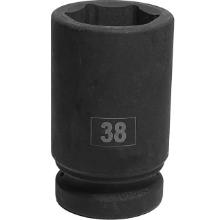 RS PRO 38 mm Deep Impact Socket 1 in Square Drive Chrome Molybdenum Steel Blackened Finish 137-0943