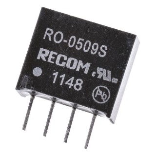 Recom DC/DC Converter Through Hole 9V DC Output 111mA 1W Isolation 1kV RO-0509S