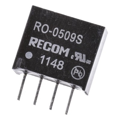 Recom DC/DC Converter Through Hole 9V DC Output 111mA 1W Isolation 1kV RO-0509S