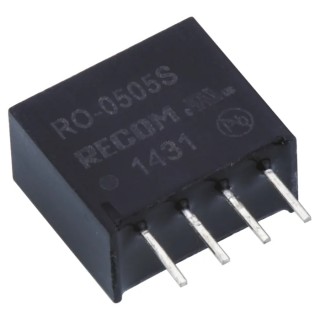 Recom 5V DC/DC Converter 200 mA 5V DC Input 4.5V Input 1W Through Hole RO-0505S