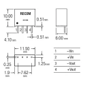 Recom 5V DC/DC Converter 200 mA 5V DC Input 4.5V Input 1W Through Hole RO-0505S