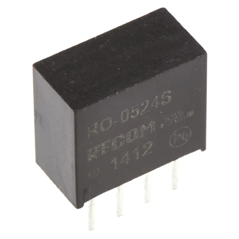 Recom DC/DC Converter , Through Hole SIP Package, 24V DC Output, 42mA, 5V DC Input, 1W Power, 1kV DC Isolation RO-0524S