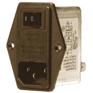 Roxburgh EMC IEC Inlet Filter Male Screw Mount Faston Termination 250 V ac 250 V dc 6 A RIS0622H2