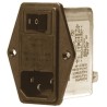 Roxburgh EMC IEC Inlet Filter Male Screw Mount Faston Termination 250 V ac 250 V dc 6 A RIS0622H2