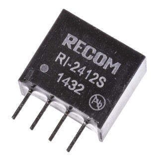 Recom DC/DC Converter 12V DC Output 167mA 24V DC Input 2W Through Hole SIP4 Package RI-2412S