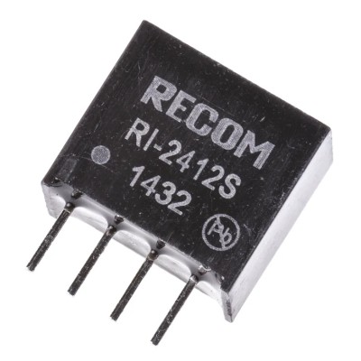 Recom DC/DC Converter 12V DC Output 167mA 24V DC Input 2W Through Hole SIP4 Package RI-2412S