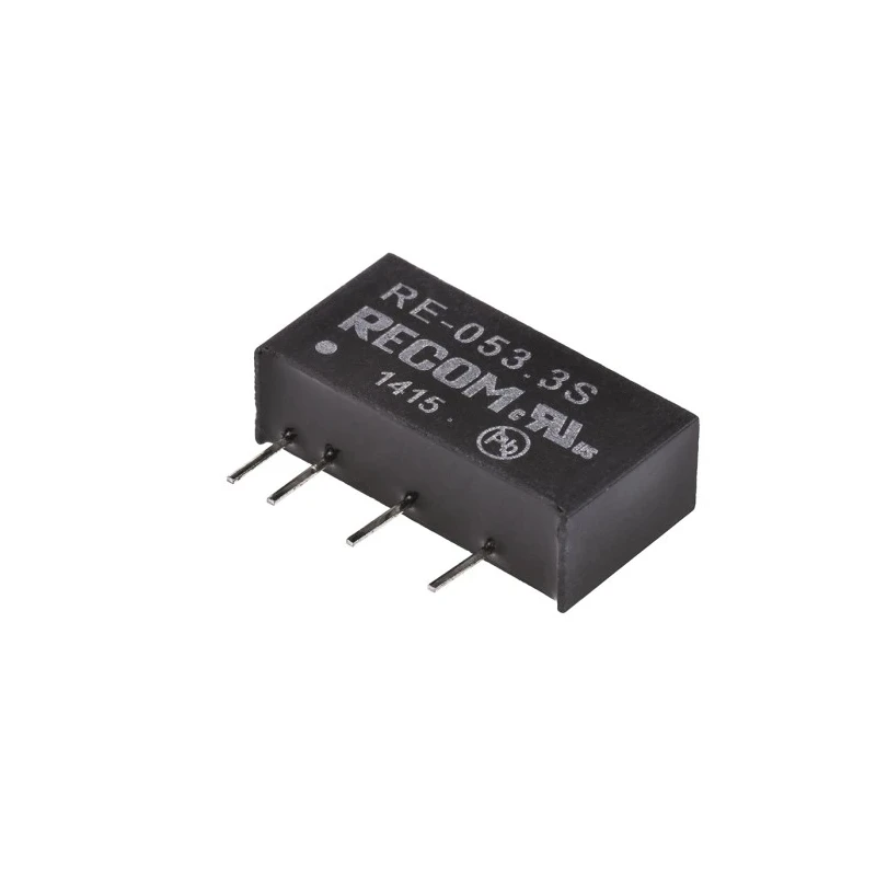 Recom DC/DC Converter SIP Package 3.3V DC Output 300 mA, 5V DC Input, 1W Power Through Hole Mount RE-053.3S