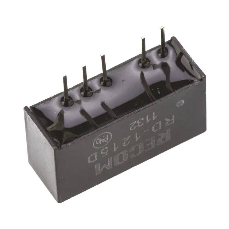 Recom DC/DC Converter SIP7 Type, Dual ±15V Output, 2W Power, 12V DC Input, 66mA Output Current, Through Hole Mount RD-1215D