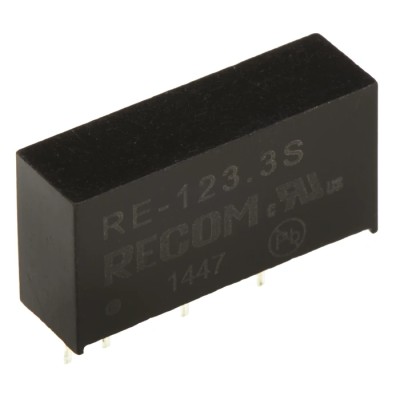 Recom DC/DC Converter 3.3V DC Output 300mA 12V DC Input Through Hole SIP Package RE-123.3S