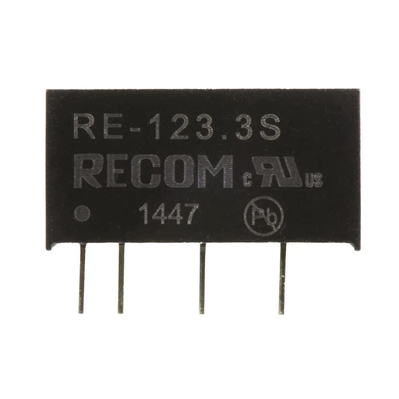 Recom DC/DC Converter 3.3V DC Output 300mA 12V DC Input Through Hole SIP Package RE-123.3S
