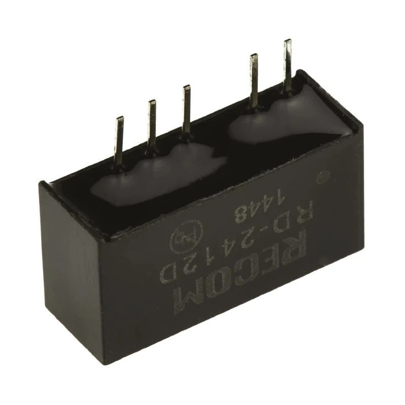 Recom DC/DC Converter Dual Output 12V DC 84 mA & -12V DC 84 mA, 24V DC Input, 2W Power, Through Hole Mount, 7-Pin RD-2412D