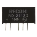 Recom DC/DC Converter Dual Output 12V DC 84 mA & -12V DC 84 mA, 24V DC Input, 2W Power, Through Hole Mount, 7-Pin RD-2412D