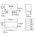 Recom Unregulated Isolated DC/DC Converter 12V dc Output 85 mA, 2W, SIP Through Hole Package R12P212D