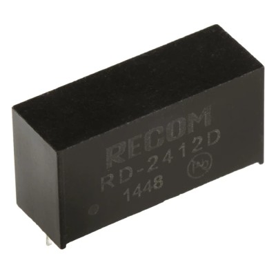 Recom DC/DC Converter Dual Output 12V dc 84 mA 24V dc Input Through Hole 7-Pin RD-2412D