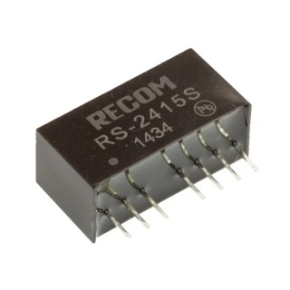 Recom DC/DC Converter, 15V DC Output, 134 mA, 2W Power, 18-24V DC Input, Through Hole Mount RS-2415S