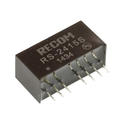 Recom DC/DC Converter, 15V DC Output, 134 mA, 2W Power, 18-24V DC Input, Through Hole Mount RS-2415S