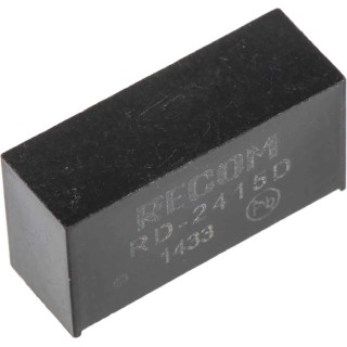 Recom DC/DC Converter, 2W Power, 15V DC Output, 66mA Output Current, 24V DC Maximum Input, 85°C Max Temp, 7-Pin RD-2415D