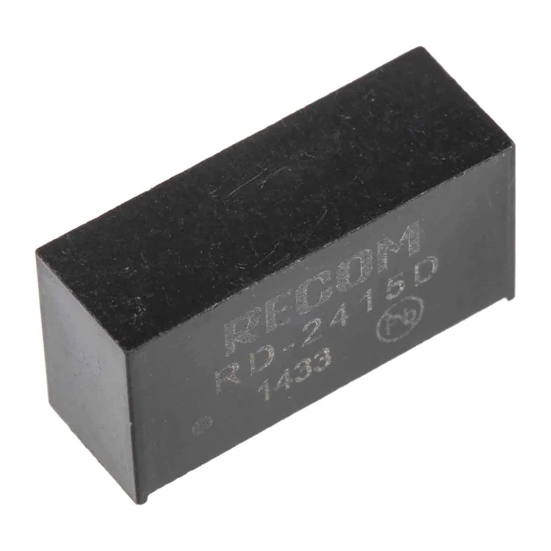 Recom DC/DC Converter, 2W Power, 15V DC Output, 66mA Output Current, 24V DC Maximum Input, 85°C Max Temp, 7-Pin RD-2415D