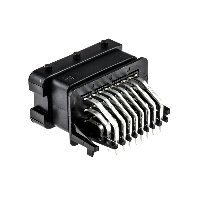Delphi Sicma Automotive Male Black Through Hole Rectangular Connector 24 Contacts Solder Termination HCCPHPE24BKA90F