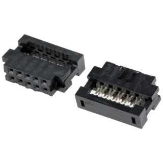 Amphenol Communications Solutions 10-Way IDC Connector Female for Cable, 2 Row, 650V AC, 1A, Gold over Nickel 89361-710LF