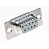 RS PRO 9 Way Straight 2.77 mm Pitch Panel Mount D-Sub Connector 500V 3A Metal Housing Female Contacts Phosphor A-DF 09 LL/Z