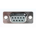 RS PRO 9 Way Straight 2.77 mm Pitch Panel Mount D-Sub Connector 500V 3A Metal Housing Female Contacts Phosphor A-DF 09 LL/Z