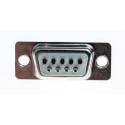 RS PRO 9 Way Straight 2.77 mm Pitch Panel Mount D-Sub Connector 500V 3A Metal Housing Female Contacts Phosphor A-DF 09 LL/Z