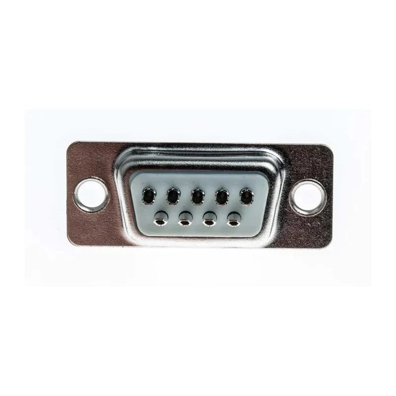 RS PRO 9 Way Straight 2.77 mm Pitch Panel Mount D-Sub Connector 500V 3A Metal Housing Female Contacts Phosphor A-DF 09 LL/Z