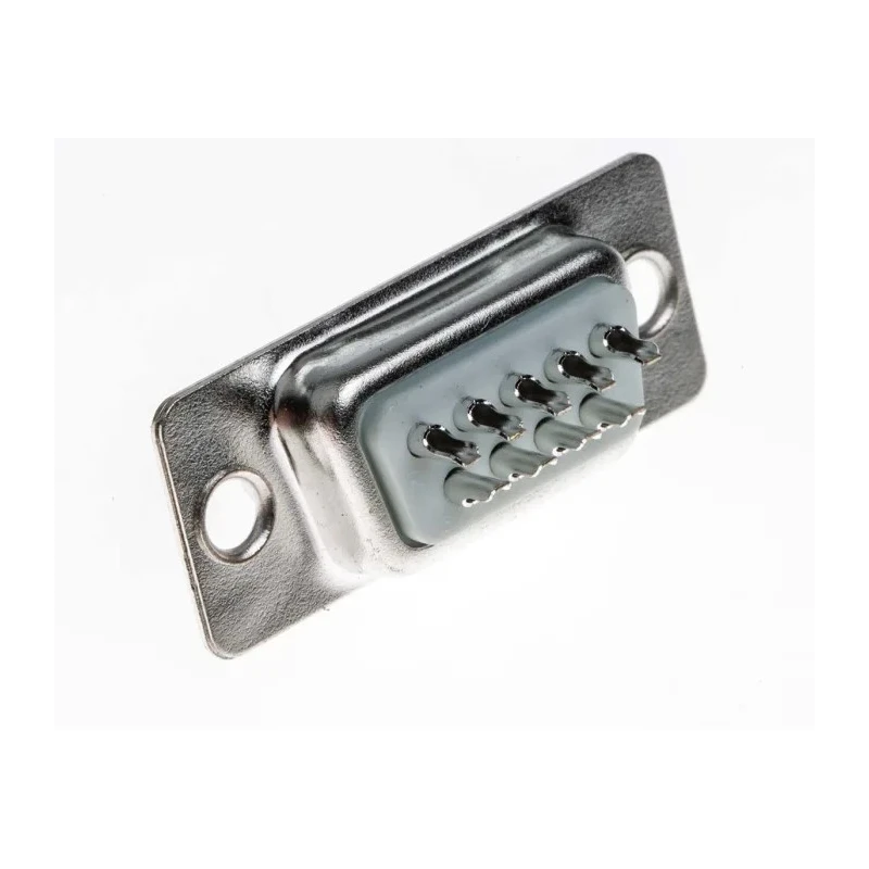 RS PRO 9 Way Straight 2.77 mm Pitch Panel Mount D-Sub Connector 500V 3A Metal Housing Female Contacts Phosphor A-DF 09 LL/Z