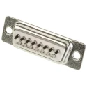RS PRO 15 Way Straight 2.77 mm Pitch Panel Mount D-Sub Connector A-DF 15 LL/Z