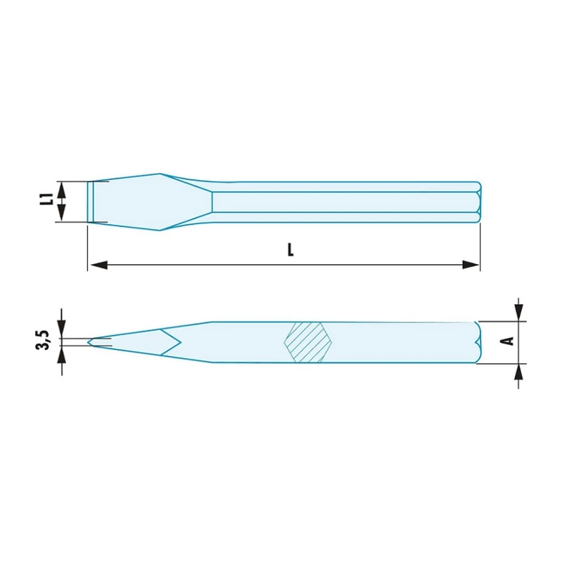Facom 1 Piece Beryllium Copper Alloy Flat Chisel 600 mm Length 24 mm Blade Width 265.29SR