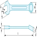 Facom Non Sparking Beryllium Copper Alloy Spanner 12 mm, 150mm Overall Length 440.12SR