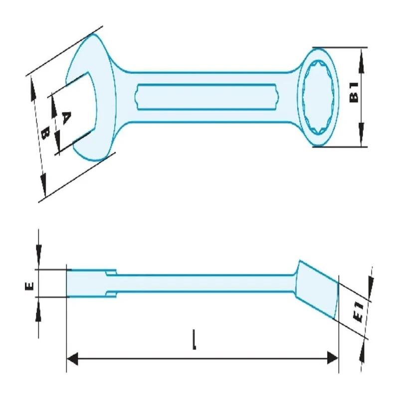 Facom Non Sparking Beryllium Copper Alloy Spanner 12 mm, 150mm Overall Length 440.12SR