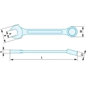 Facom Non-Sparking Beryllium Copper Alloy Spanner 23 mm, 265mm Overall Length 440.23SR