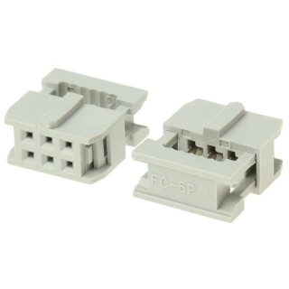 ASSMANN WSW 6-Way IDC Connector Female for Cable, 2 Row, 3A Current, 250V AC, Gold Nickel Plating AWP 06-7240-T