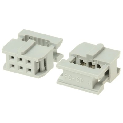 ASSMANN WSW 6-Way IDC Connector Female for Cable, 2 Row, 3A Current, 250V AC, Gold Nickel Plating AWP 06-7240-T
