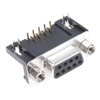 ASSMANN WSW D-Sub Connector 9 Contacts Right Angle 2.77 mm Pitch Through Hole with 4 to 40 UNC Screw Lock A-DF 09 A/KG-T1