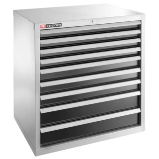 Facom Heavy Load Industrial Drawer Unit 9 Drawers 680 mm Depth with Centralised Locking 2939B