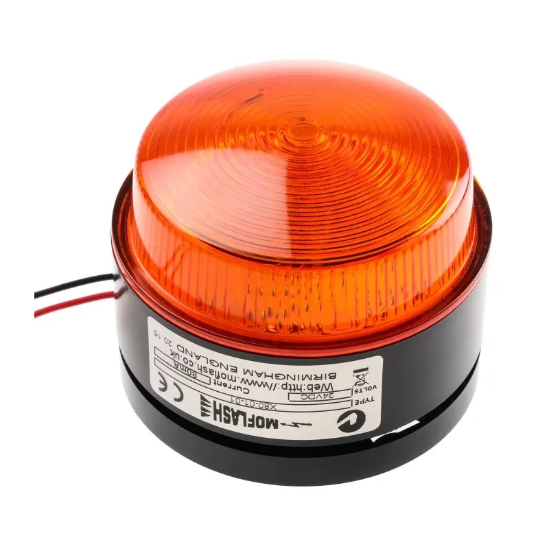 Moflash Amber Flashing Xenon Beacon 30V DC, Surface Mount, IP67 Rated X80-01-01