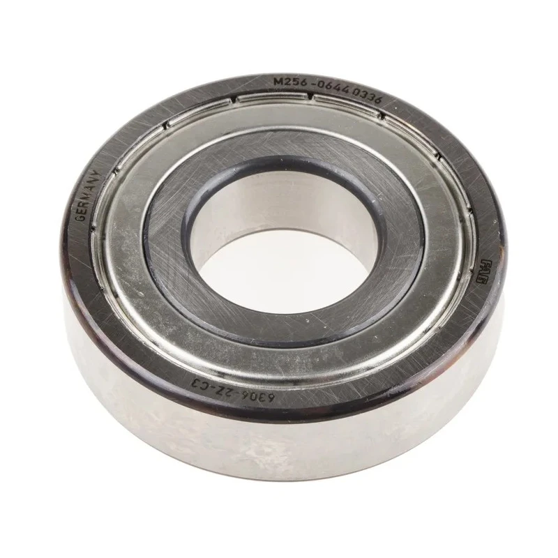 FAG Single Row Deep Groove Ball Bearing 30 mm ID, 72 mm OD, 19 mm Width, Double Shielded Steel 6306-2Z-C3