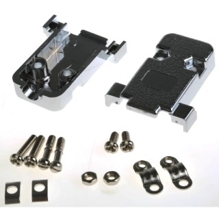 RS PRO A-FT Series Polycarbonate Straight D-Sub Backshell, 9 Way Strain Relief AGP 09 G-ME