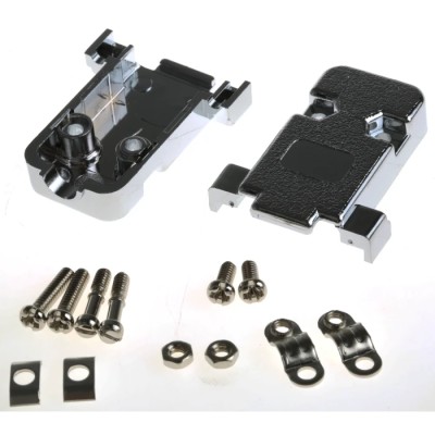 RS PRO A-FT Series Polycarbonate Straight D-Sub Backshell, 9 Way Strain Relief AGP 09 G-ME