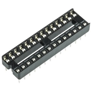 ASSMANN WSW 2.54 mm Pitch Vertical 28 Way Through Hole Stamped Pin Open Frame DIL Socket 1A A 28-LC/7-T