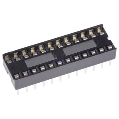 ASSMANN WSW DIL Socket 2.54 mm Pitch Vertical 24 Way Through Hole Stamped Pin Open Frame 1A A 24-LC/7-T