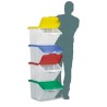 RS PRO 50L Blue Polypropylene Recycle Bin 345 mm x 400 mm x 635 mm 674-2413